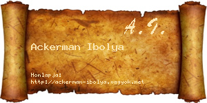 Ackerman Ibolya névjegykártya